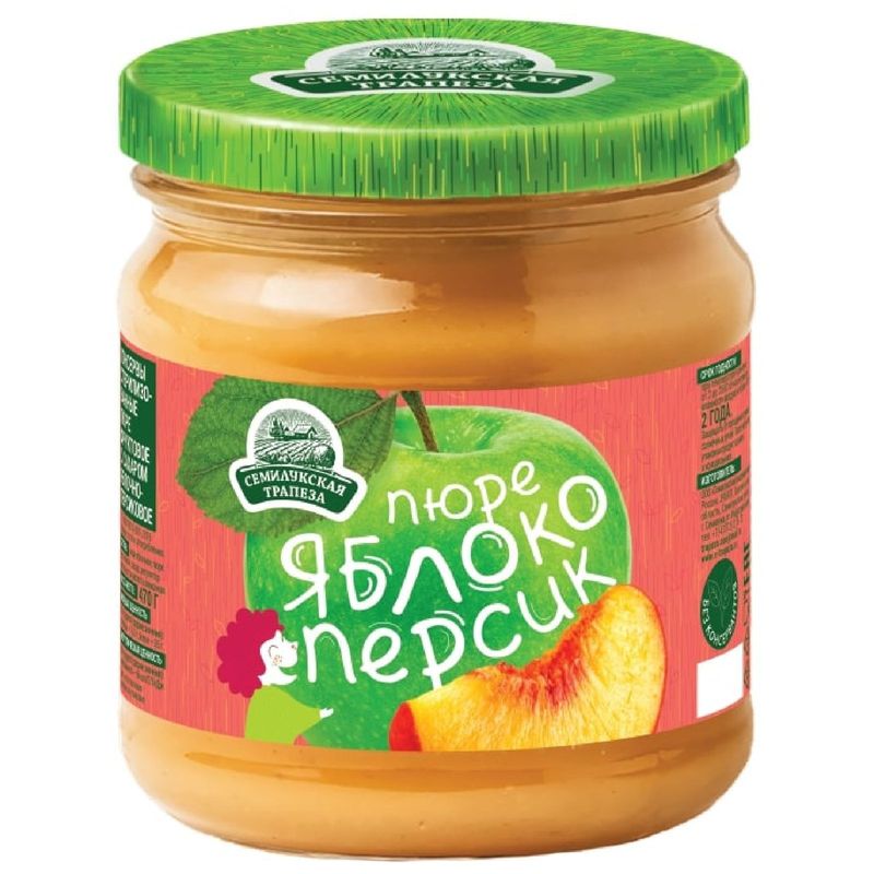 

Пюре фруктовое Семилукская трапеза Яблочно-персиковое 470 г
