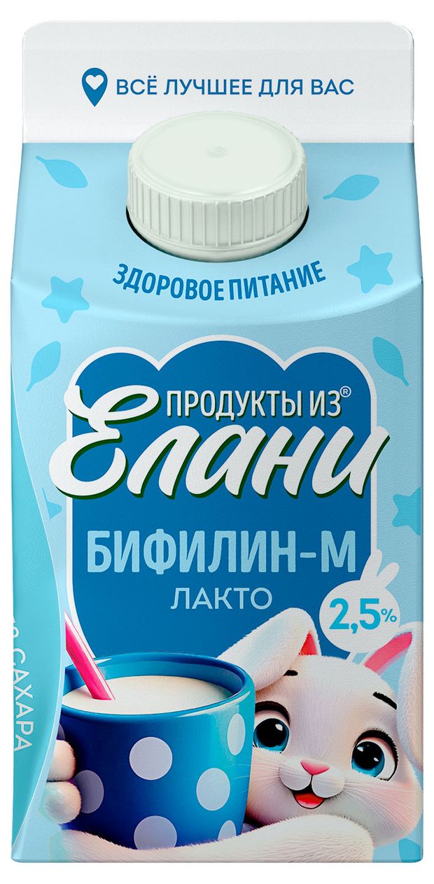 

Продукт кисломолочный Продукты из Елани Бифилин-М сладкий, 2.5% 450 мл