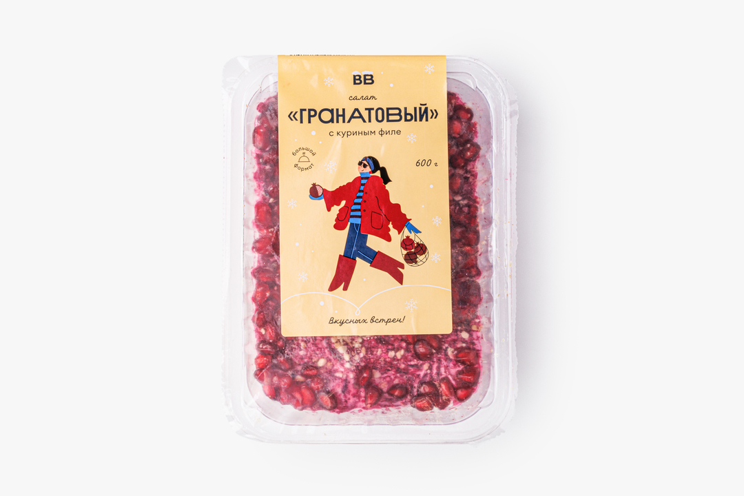 

Салат ВкусВилл Гранатовый с куриным филе 600 г
