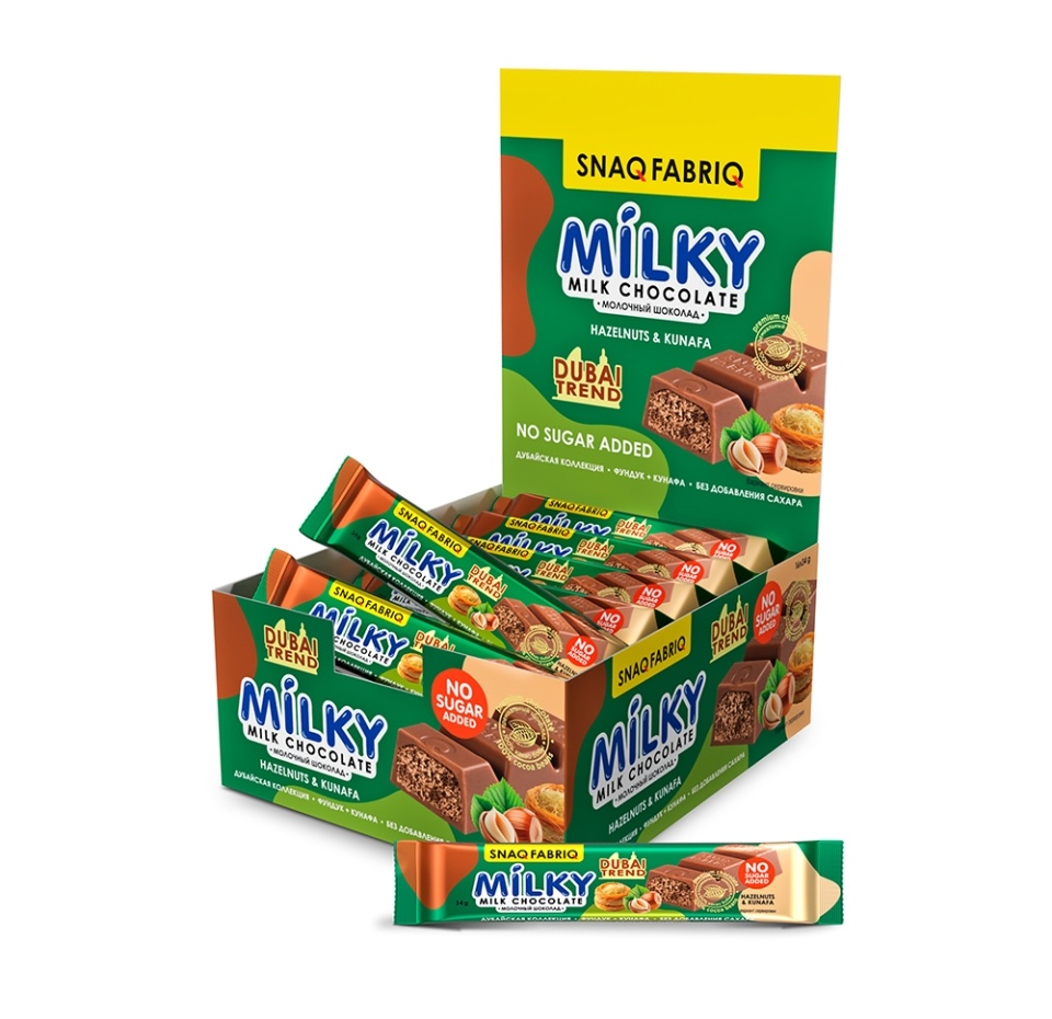 

Шоколад Snaq Fabriq Milky с фундуком и хрустящим тестом без сахара 34 г