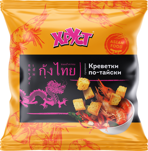 

Сухарики пшеничные Хруст Креветки по-тайски 80 г