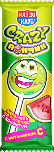 

Карамель Канди Клаб Crazy Пончик на палочке вкус в ассортименте 10 г 1 шт.