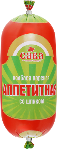 

Колбаса Сава Аппетитная вареная со шпиком 400 г