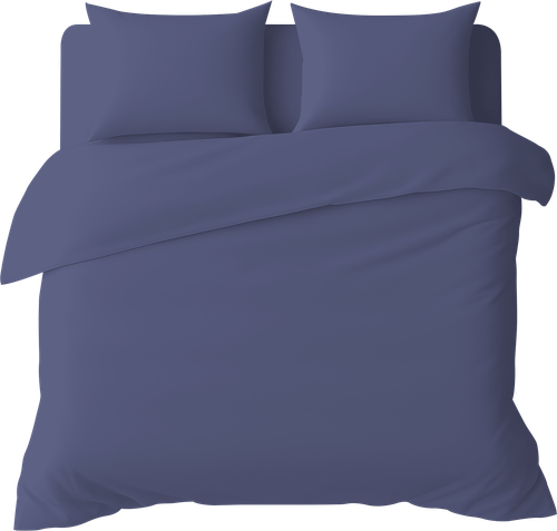 

Комплект постельного белья Homeclub простыня на резинке наволочки 50 х 70 см синий полисатин