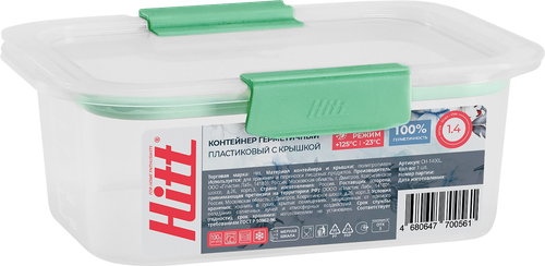 

Контейнер Hitt герметичный 1.4 л 1 шт. цвет в ассортименте Арт. СН-1400 L