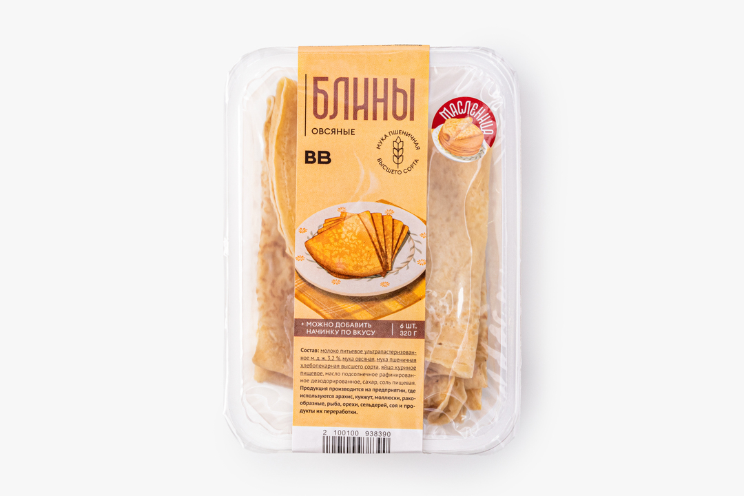 

Блины ВкусВилл овсяные 6 шт 320 г