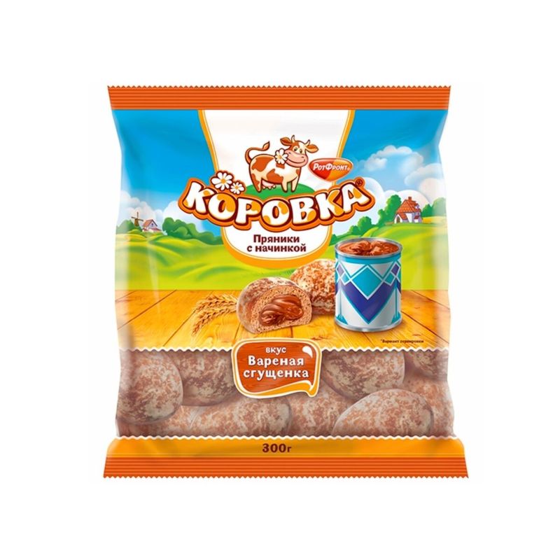 

Пряники Рот Фронт Коровка с начинкой вареная сгущенка 300 г
