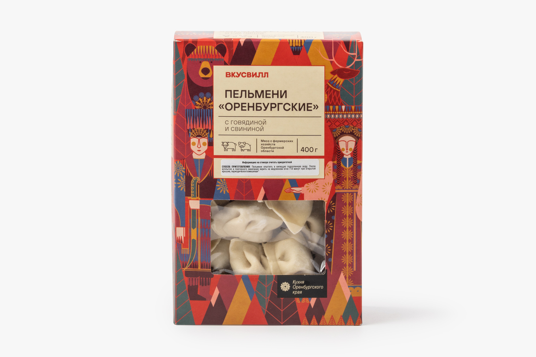 

Пельмени ВкусВилл Оренбургские говядина свинина 400 г