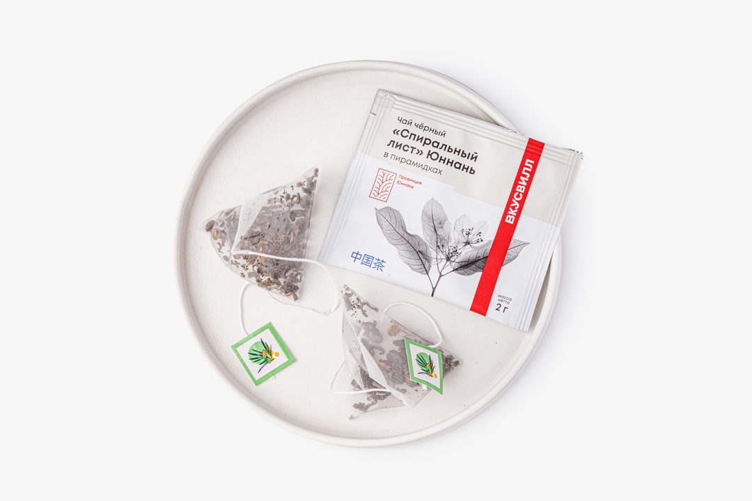 

Чай черный ВкусВилл Спиральный лист Юннань китайский в пирамидках 36 г