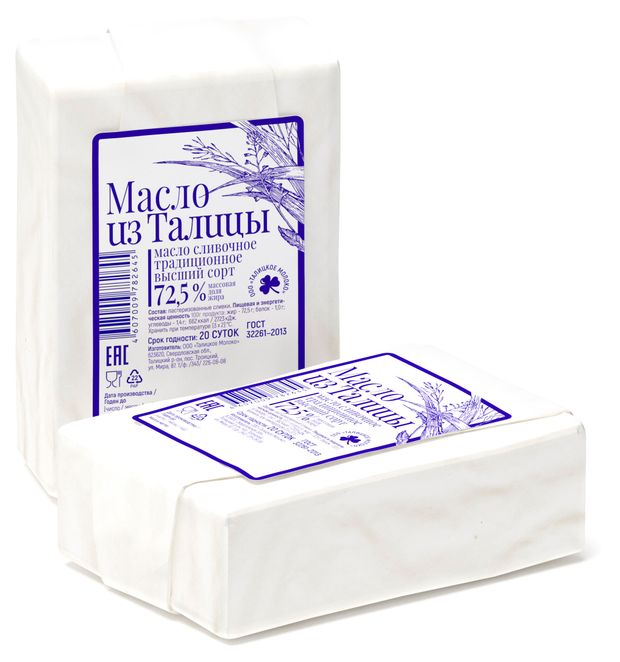 

Масло сливочное Из Талицы Крестьянское 72.5% весовое