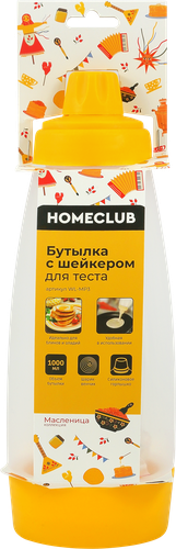 

Бутылка-шейкер Homeclub Масленица для теста 1 л