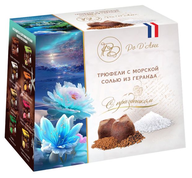 

Шоколадные конфеты Po D'Aree трюфель с морской солью из Геранда 160 г
