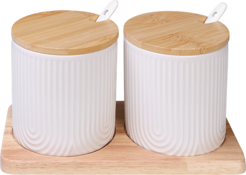 

Набор емкостей Homeclub Basic для сыпучих продуктов керамика с ложками 2 шт.