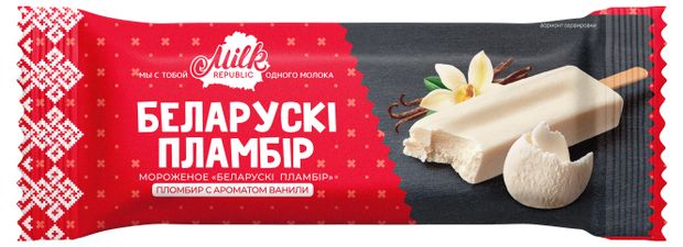 

Мороженое Milk Republic Белорусский пломбир с ароматом ванили БЗМЖ 80 г