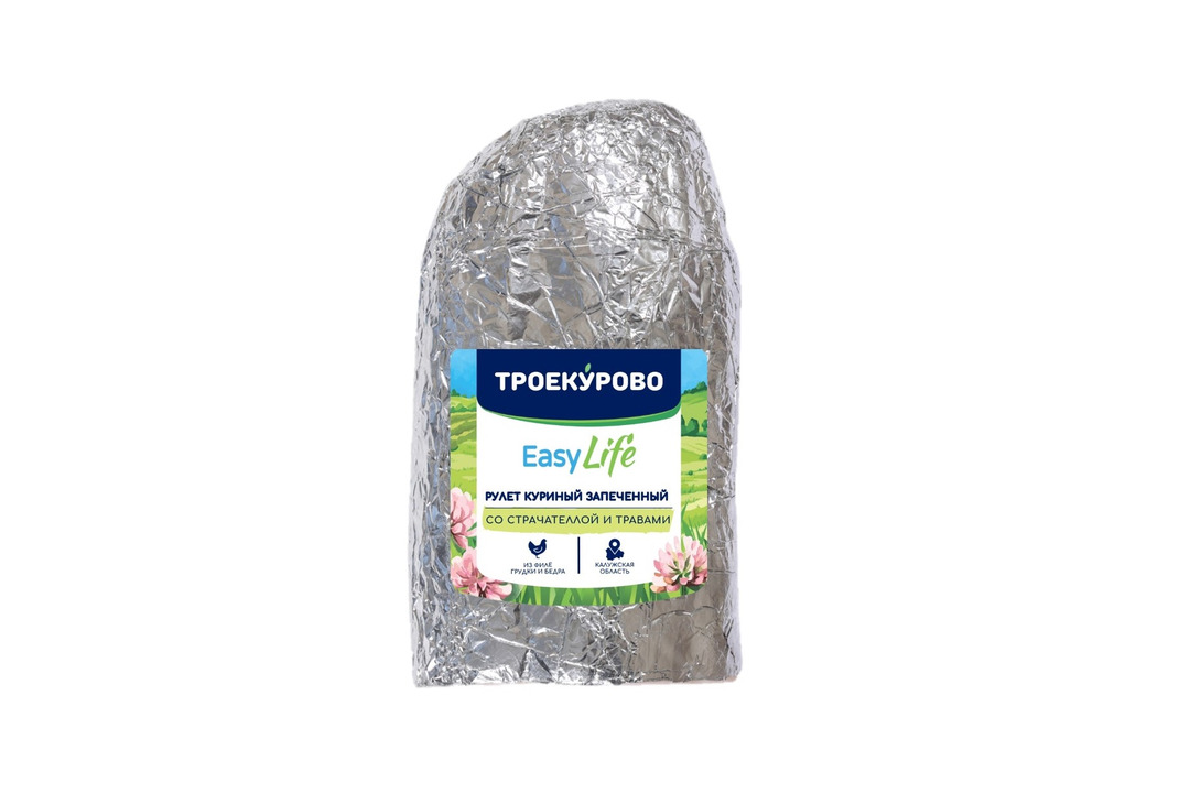 

Рулет куриный Троекурово запеченный со страчателлой и травами 350 г