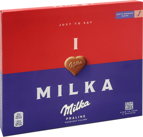 

Конфеты MILKA Милка из молочного шоколада с ореховой начинкой, 110г