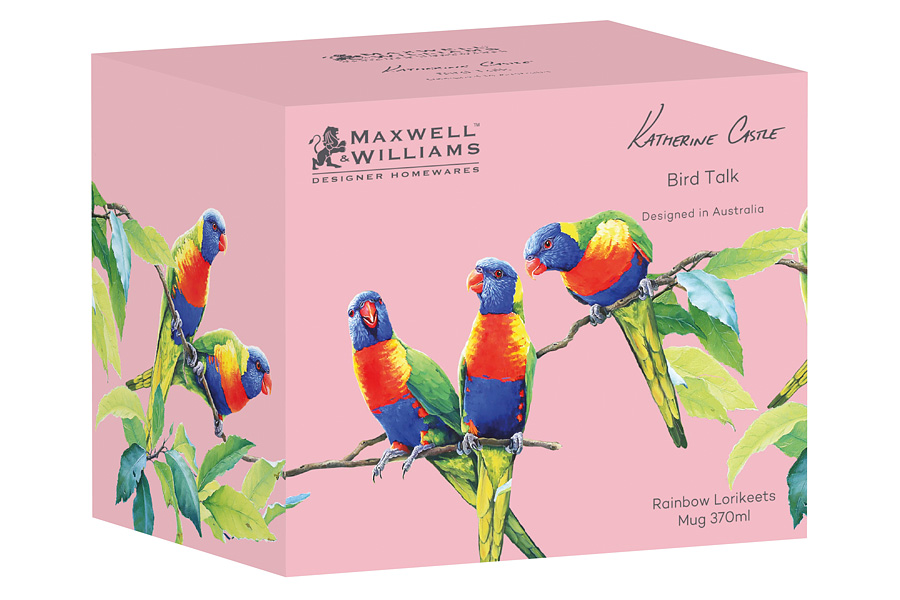 

Кружка фарфоровая Maxwell&Williams Радужный лори коллекция Птицы в подарочной упаковке 370 мл