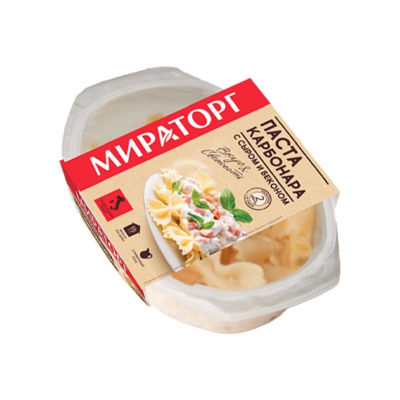 

Паста Карбонара Мираторг с сыром и беконом охлажденная 260 г