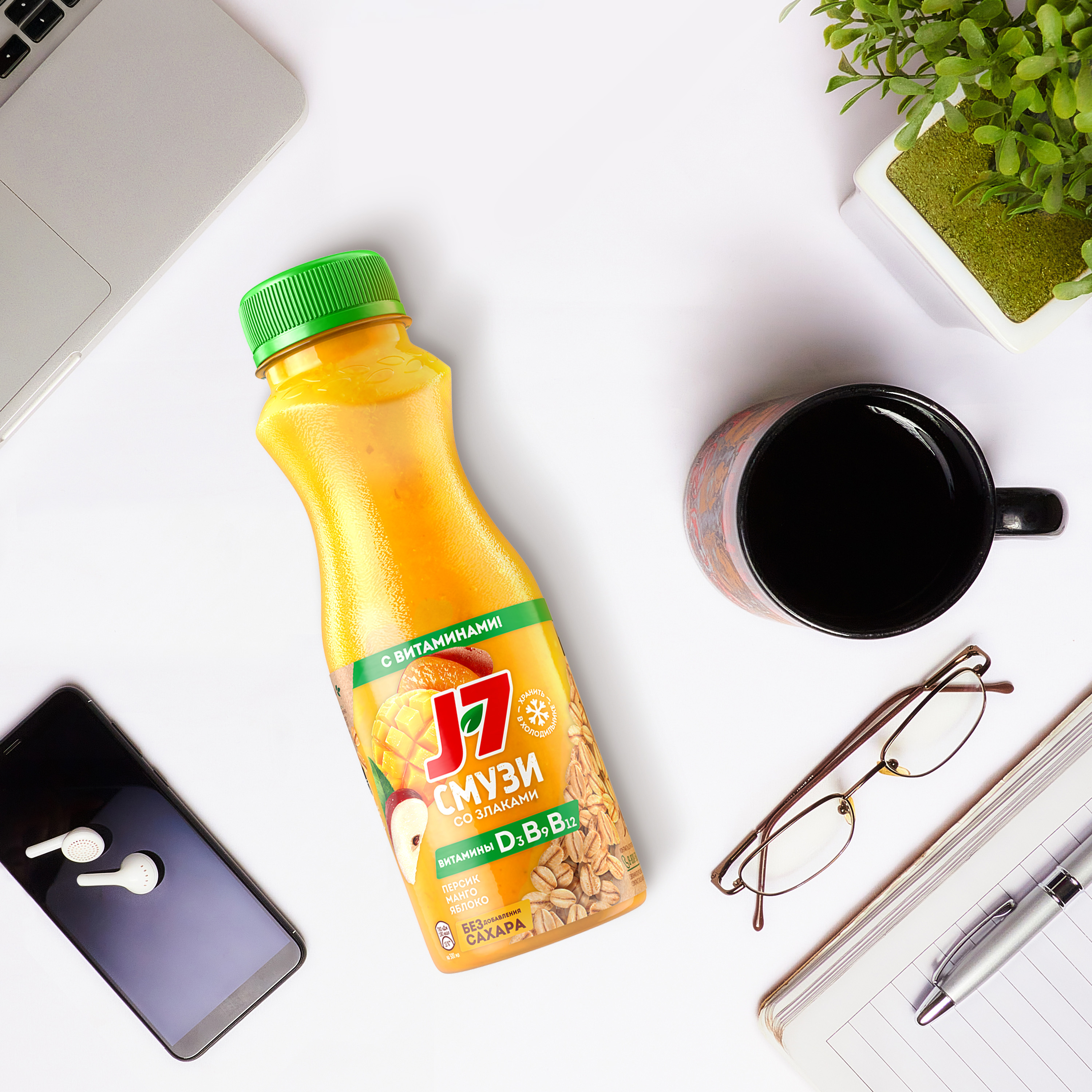 

Продукт питьевой J7 Смузи Манго-персик-яблоко со злаками и витаминами 0.3 л