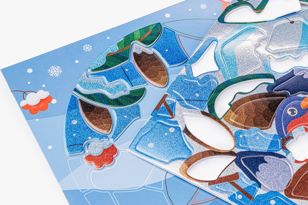 

Аппликация-витраж ВкусВилл Снегири