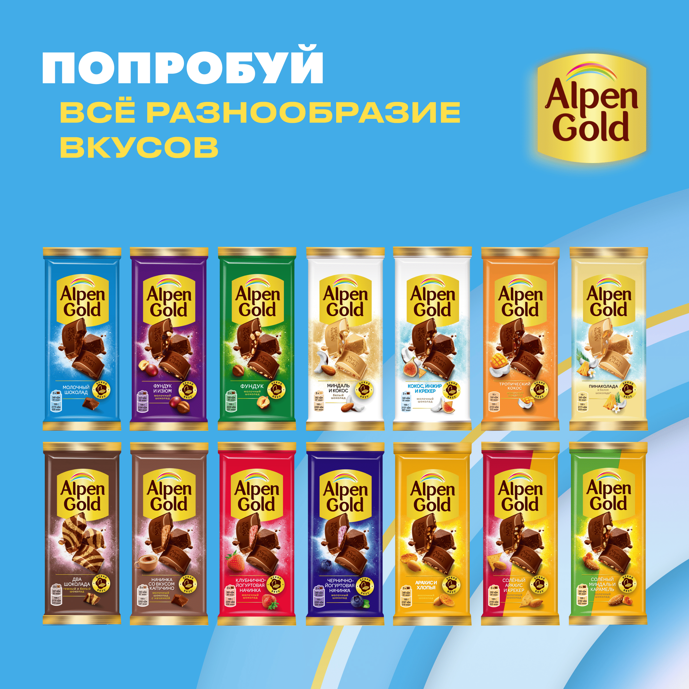 

Шоколад молочный Alpen Gold 80 г