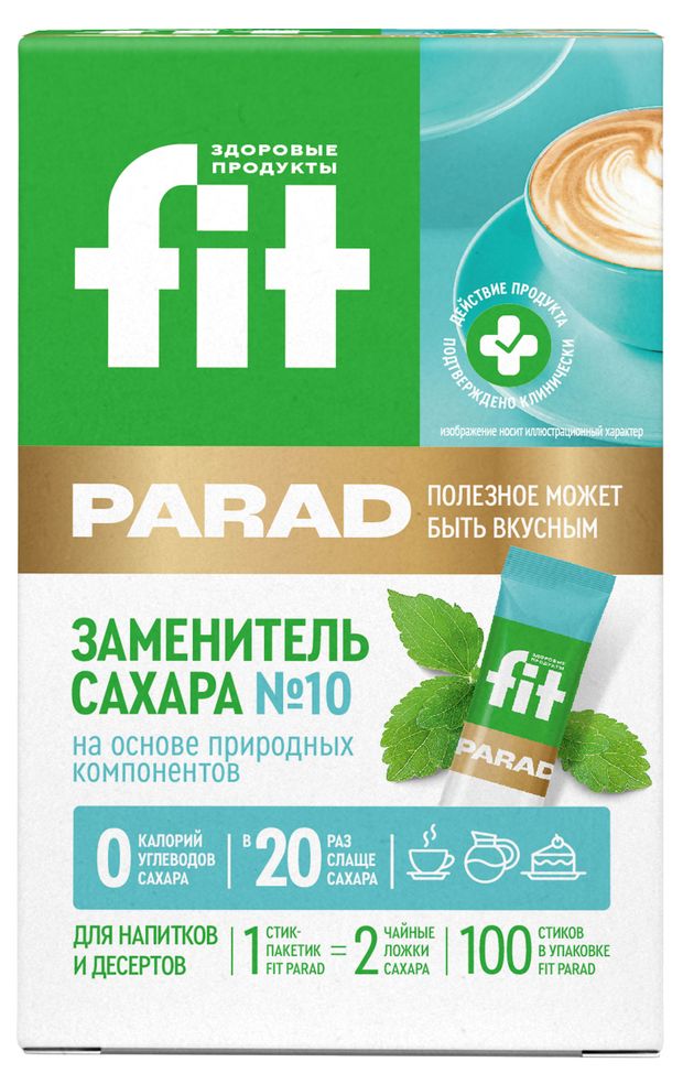 

Заменитель сахара Fit Parad в стиках 100 шт. 50 г