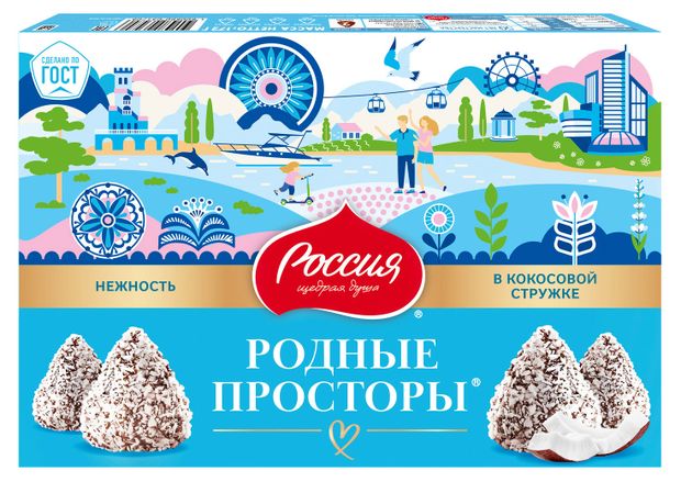 

Конфеты Родные просторы с кокосовой стружкой 172 г