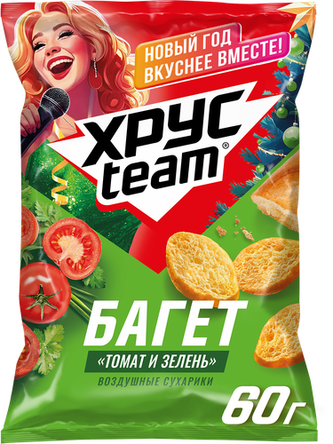 

Сухарики Хрусteam Багет Томат и зелень 60 г