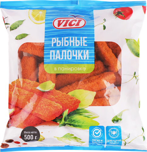 

Рыбные палочки Vici замороженные в панировке 500 г