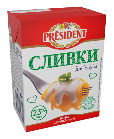 

Сливки для соуса President ультрапастеризованные, 23%, 200 г