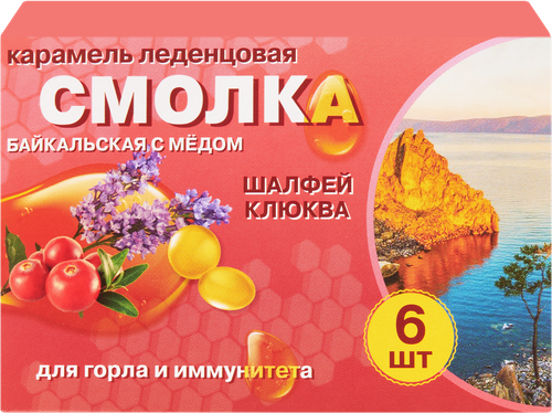 

Карамель леденцовая Байкальская Смолка Шалфей-клюква 19.5 г