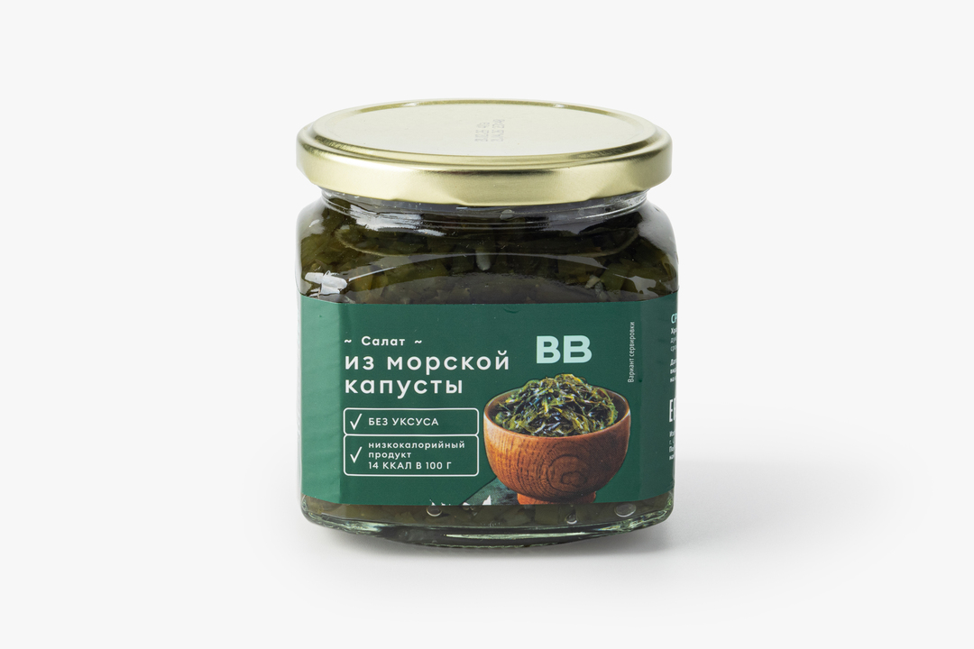 

Салат ВкусВилл из морской капусты без уксуса стеклянна банка 400 г