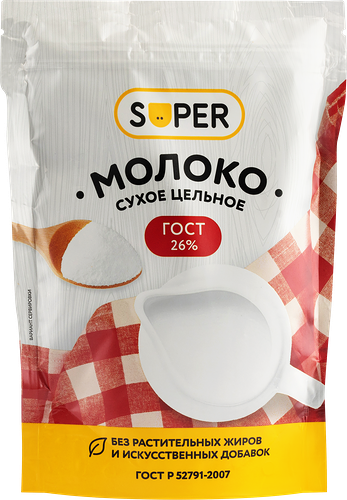 Молоко сухое Super цельное 26%, без змж, 150 г