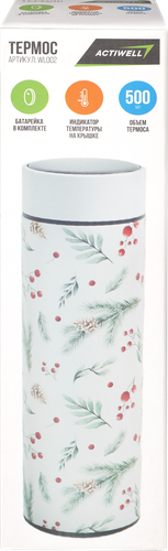 

Термос ACTIWELL 500мл, с двойными стенками и температурным дисплеем, Арт WL002