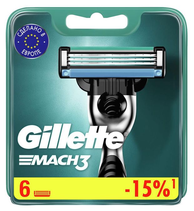 

Кассеты для бритья Gillette Mach3 3 лезвия 6 шт.
