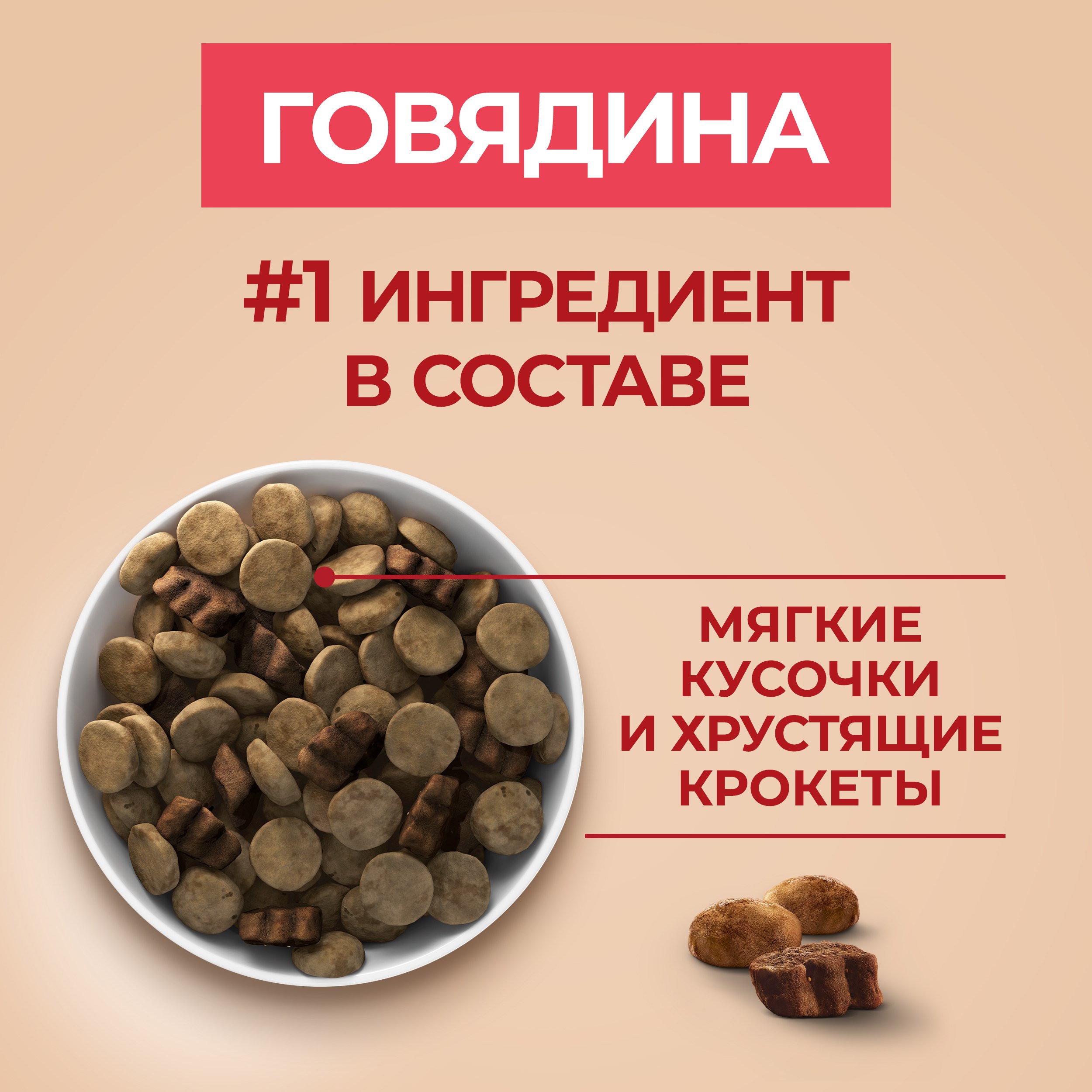 

Сухой корм Purina One® для взрослых собак средних и крупных пород, с высоким содержанием говядины и с рисом 3.8 кг