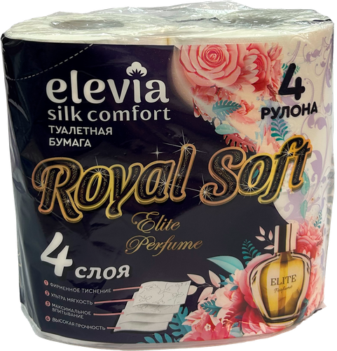 

Туалетная бумага Elevia Royal Soft Elite perfume 4 рулона x 4 слоя