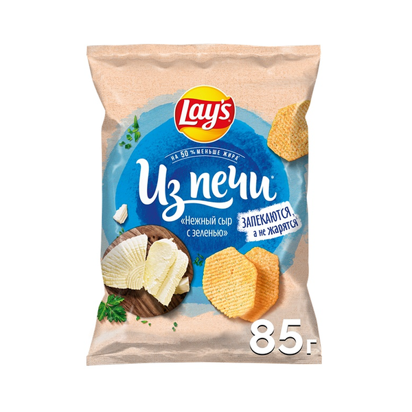 Картофельные чипсы Lay's Из печи Нежный сыр с зеленью 85 г