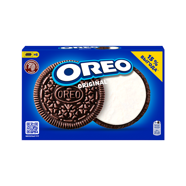 Печенье Oreo с какао и начинкой с ванильным вкусом 228 г