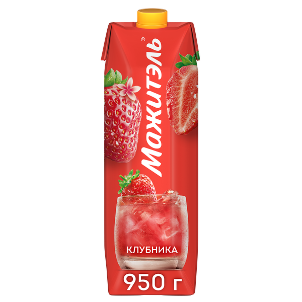 Коктейль сывороточно-молочный Мажитэль с соком и с витаминами Клубника 950 г