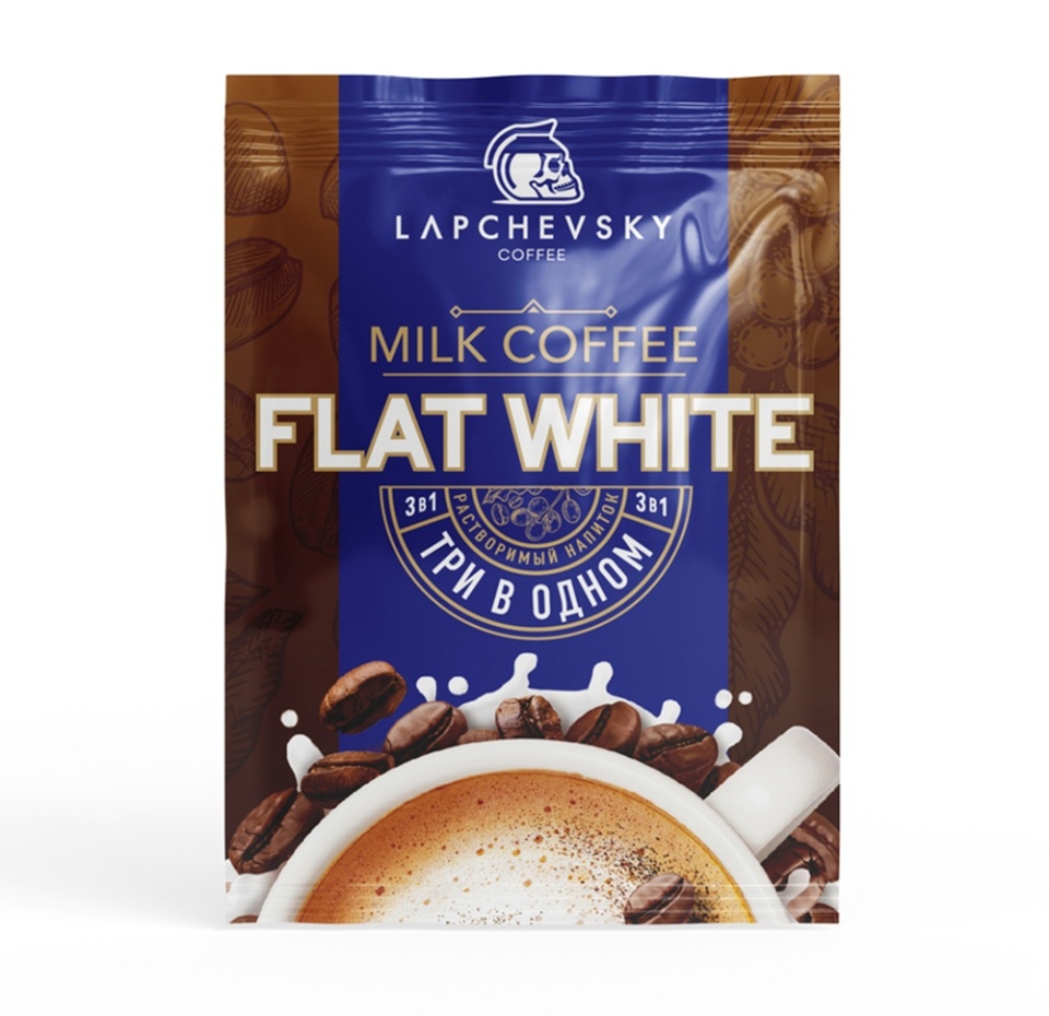 

Кофейный напиток LAPCHEVSKY Flat White растворимый "3 в 1" саше, Россия 20 г