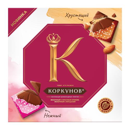 

Конфеты Коркунов шоколадные с ореховым кремом и миндалем 131 г