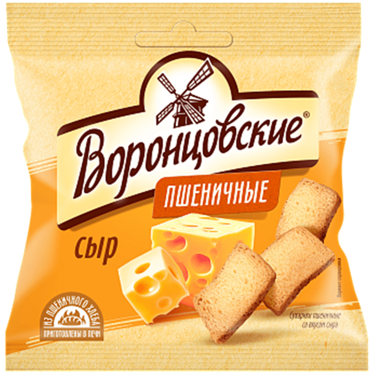 

Сухарики пшеничные Воронцовские со вкусом сыра, слайсы 80 г