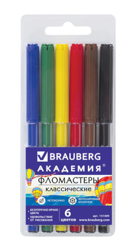 

Фломастеры Brauberg Академия 6 цветов