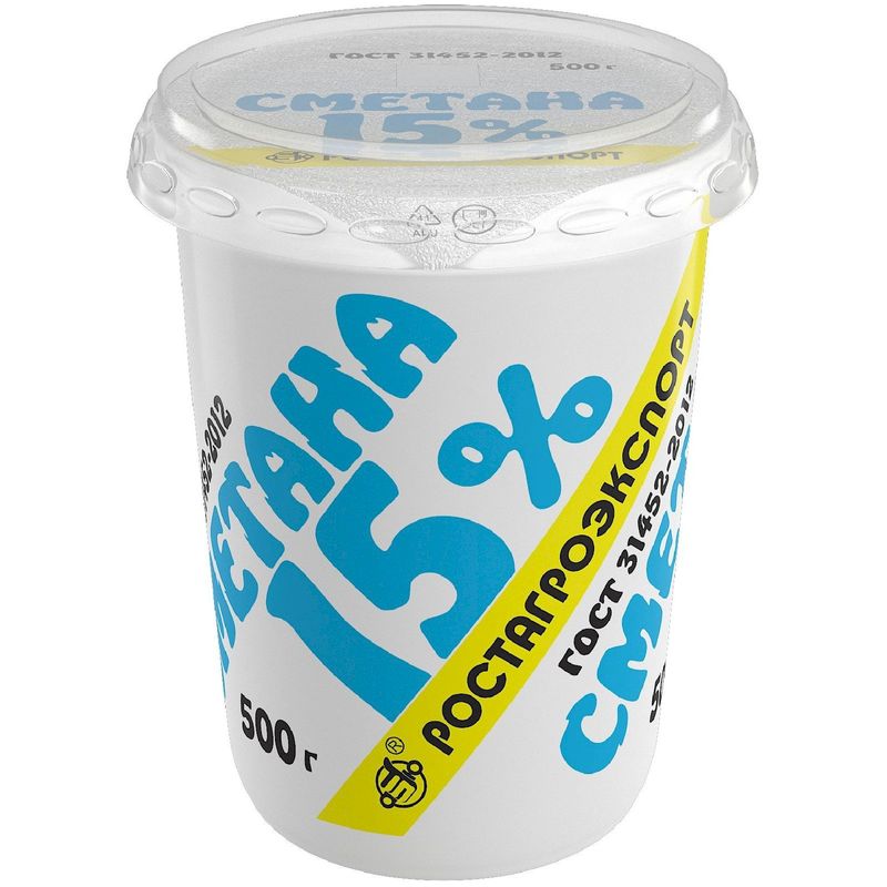 

Сметана Ростагроэкспорт 15% 500 г