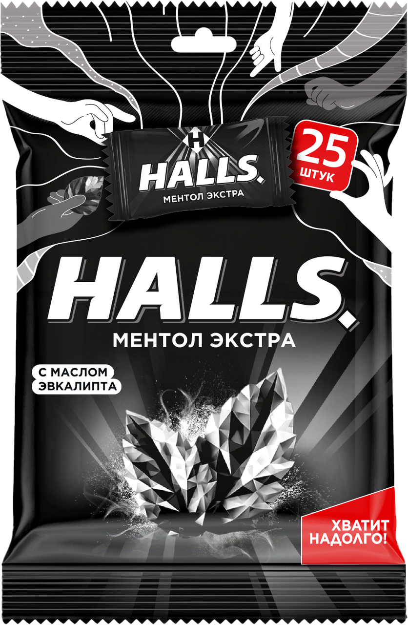 

Леденцы Halls Ментол экстра 69.4 г