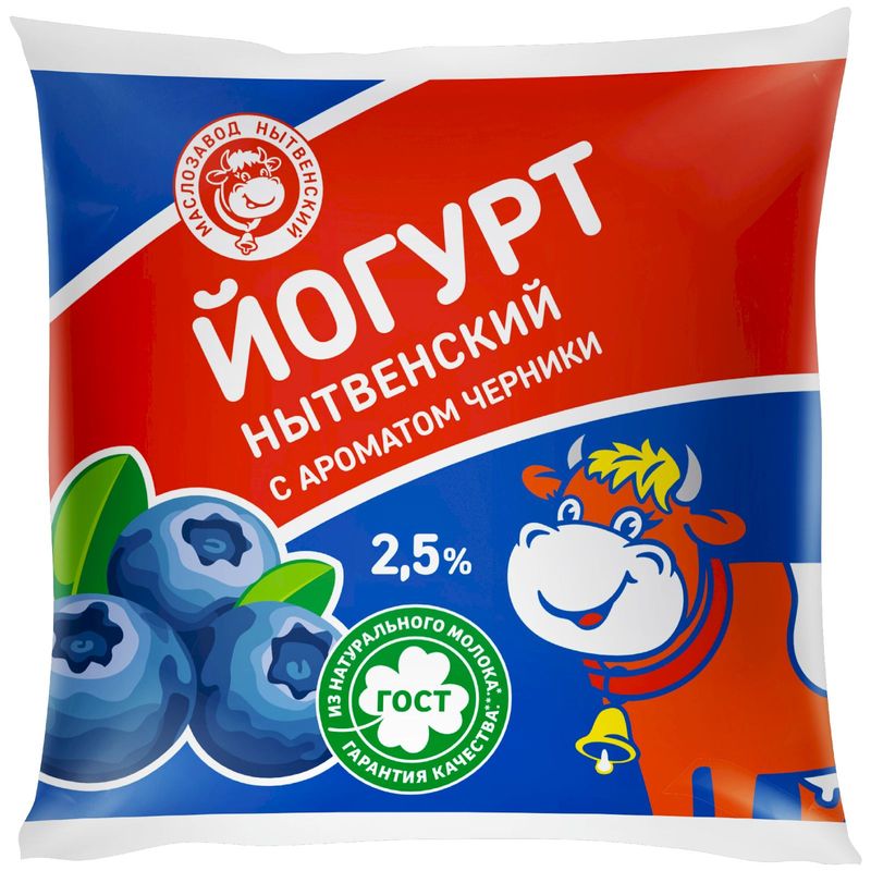 

Йогурт Маслозавод Нытвенский черника 2.5% 400 г