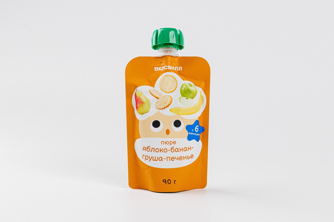 

Пюре Яблоко-банан-груша-печенье 90 г