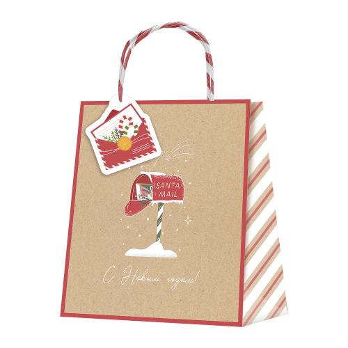 

Подарочный пакет крафтовый City Home Trade Cristmas 18 x 16 x 8 см 1 шт. дизайн в ассортименте