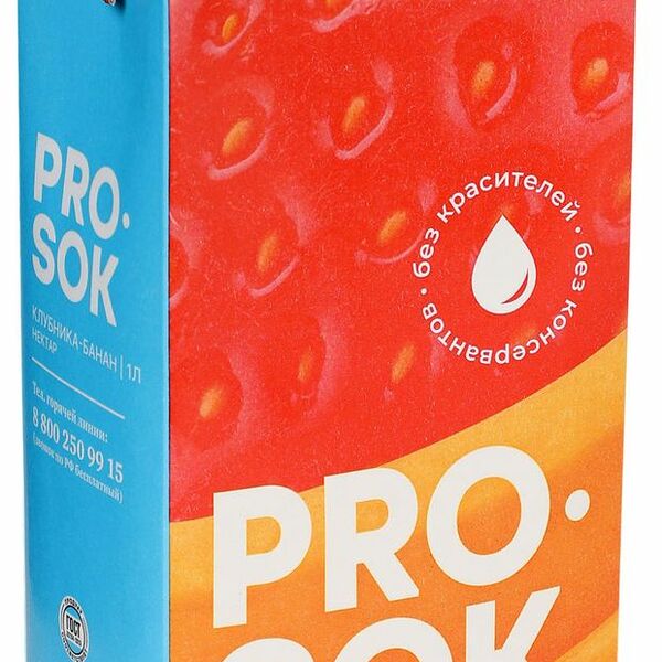 Нектар Pro Sok клубника, банан 1 л 